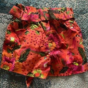 NWT Farm Rio blooming garden orange shorts XS